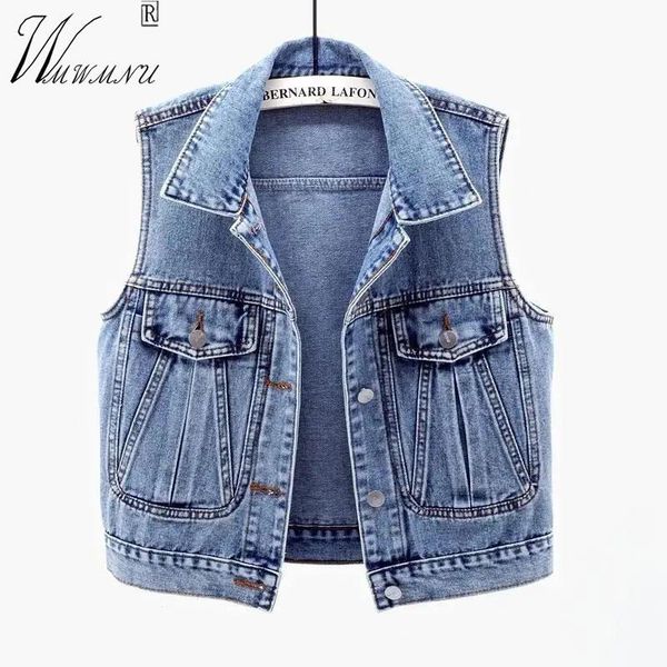 vests women's classic lapel cropped denim vest korean style pocket slim jean chalecos mujer summer streetwear blue sleeveless jacket, Black;white
vests women's classic lapel cropped denim vest korean style pocket slim jean chalecos mujer summer streetwear blue sleeveless jacket, Black;white