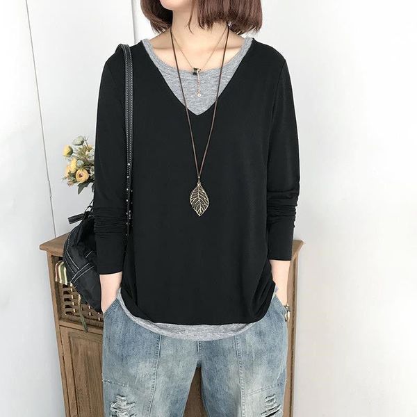 t-shirt fashion oneck spliced fake two pieces tee shirt female clothing 2022 autumn new loose casual pullovers oversized tshirt, White
t-shirt fashion oneck spliced fake two pieces tee shirt female clothing 2022 autumn new loose casual pullovers oversized tshirt, White