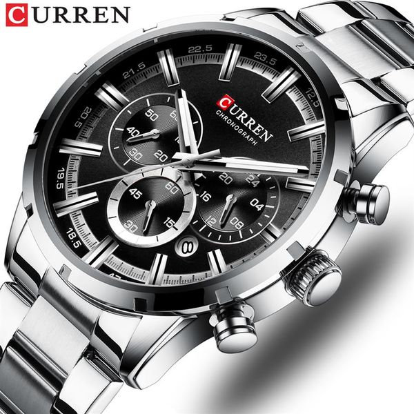 curren luxury fashion quartz watches classic silver and black clock male watch men's wristwatch with calendar chronograph2107, Slivery;brown
curren luxury fashion quartz watches classic silver and black clock male watch men's wristwatch with calendar chronograph2107, Slivery;brown