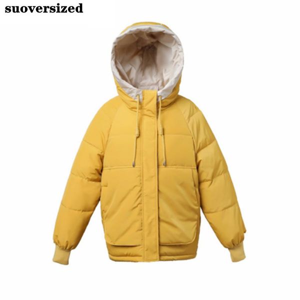 leather winter hooded cotton padded basic solid jacket women coat warm thick parkas snow wear overcoat casual outwear windbreaker, Black 
leather winter hooded cotton padded basic solid jacket women coat warm thick parkas snow wear overcoat casual outwear windbreaker, Black