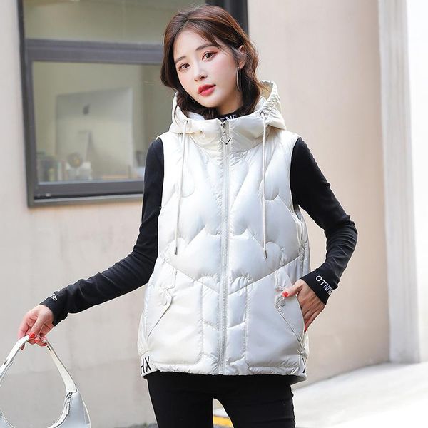 vests autumn winter glossy women vest jacket 2022 new hooded loose sleeveless down cotton vest jacket parkas female waistcoat, Black;white
vests autumn winter glossy women vest jacket 2022 new hooded loose sleeveless down cotton vest jacket parkas female waistcoat, Black;white