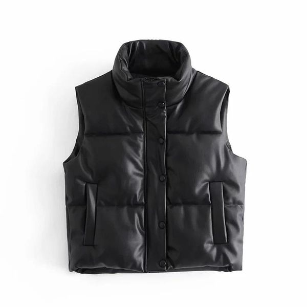 vests black stand collar vests women fashion zipper pu leather coats women elegant autumn winter short vests female ladies, Black;white
vests black stand collar vests women fashion zipper pu leather coats women elegant autumn winter short vests female ladies, Black;white