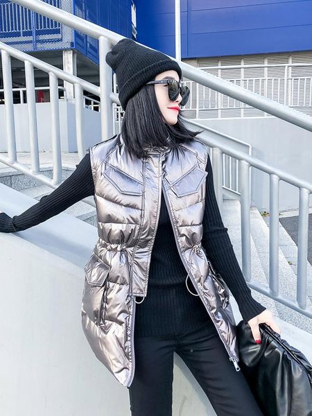 vests 2022 winter women's long vest shiny solid hooded sleeveless jacket plus size stand collar cotton padded thick casual outwear, Black;white
vests 2022 winter women's long vest shiny solid hooded sleeveless jacket plus size stand collar cotton padded thick casual outwear, Black;white