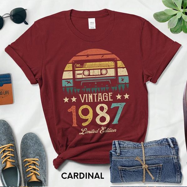 t-shirt retro kaseta vintage made in 1987 kobiet t shirt 35th 35 lat prezent urodzinowy streetwear panie lato modna koszulka, White
t-shirt retro kaseta vintage made in 1987 kobiet t shirt 35th 35 lat prezent urodzinowy streetwear panie lato modna koszulka, White