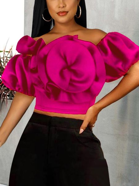 t-shirt women party crop off shoulder puff sleeve big flower short blouses backless dressy summer event club night out clothes, White
t-shirt women party crop off shoulder puff sleeve big flower short blouses backless dressy summer event club night out clothes, White