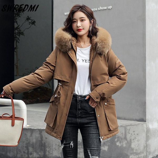 leather swredmi fashion coats women fur lining warm parka plus size s3xl snow wear clothing winter jackets ladies with big pockets, Black
leather swredmi fashion coats women fur lining warm parka plus size s3xl snow wear clothing winter jackets ladies with big pockets, Black