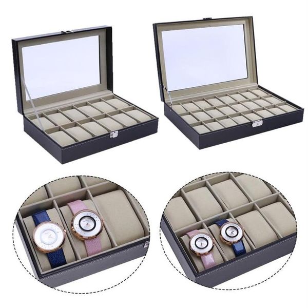 2018 12 24 grids pu leather watch display box watch box window wooden word lock 12 grid jewelry female clock case3003, Black;blue
2018 12 24 grids pu leather watch display box watch box window wooden word lock 12 grid jewelry female clock case3003, Black;blue