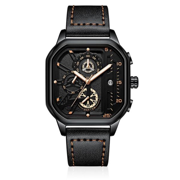 cool black nektom brand hollow out mens watches accurate quartz watch leather strap luminous square dial wristwatches233c, Slivery;brown
cool black nektom brand hollow out mens watches accurate quartz watch leather strap luminous square dial wristwatches233c, Slivery;brown