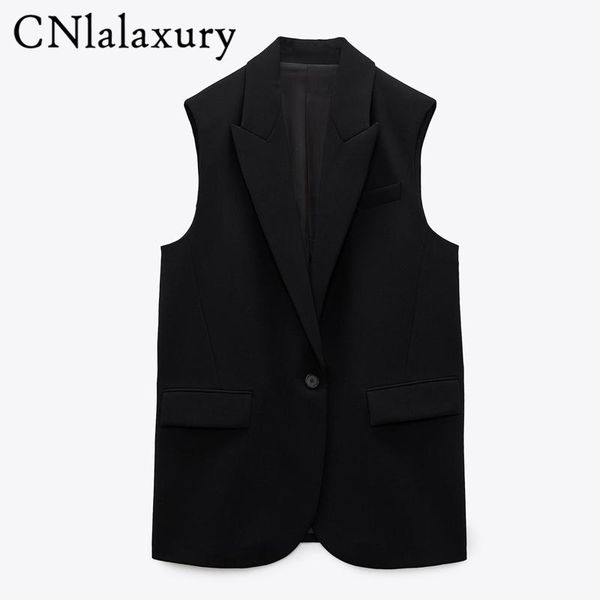 vests cnlalaxury casual turndown collar oversize vest women single button sleeveless classical waistcoat loose ladies vest outwear, Black;white
vests cnlalaxury casual turndown collar oversize vest women single button sleeveless classical waistcoat loose ladies vest outwear, Black;white