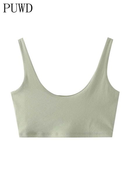 tanks puwd vintage women soft cotton yoga tanks 2022 summer fashion ladies homewear solid slim short girls chic green crop top, Black;white
tanks puwd vintage women soft cotton yoga tanks 2022 summer fashion ladies homewear solid slim short girls chic green crop top, Black;white