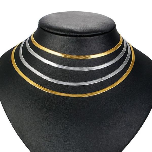 chokers trendy fashion jewelry gold color stainless steel girl's lady women snake chain short choker necklaceschokers238e, Golden;silver
chokers trendy fashion jewelry gold color stainless steel girl's lady women snake chain short choker necklaceschokers238e, Golden;silver