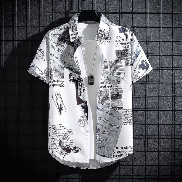 men's casual shirts short-sleeved shirts thin print t- male and female polo youth personality 230421, White;black
men's casual shirts short-sleeved shirts thin print t- male and female polo youth personality 230421, White;black