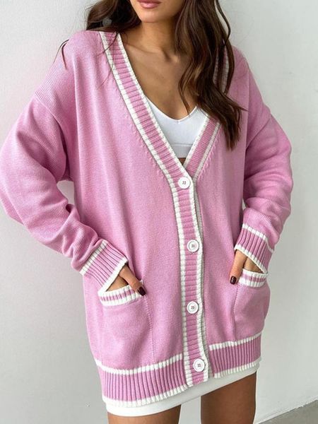 sweaters striped vneck women sweater cardigan knitted single breasted loose autumn ladies thick sweaters 2022 fashion female coat, White;black
sweaters striped vneck women sweater cardigan knitted single breasted loose autumn ladies thick sweaters 2022 fashion female coat, White;black