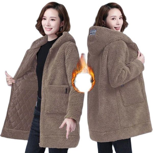 leather size 6xl winter thickened lamb hooded coat for winter 2022 new korean loose midlong hooded coat women's warm basic jackets warm, Black
leather size 6xl winter thickened lamb hooded coat for winter 2022 new korean loose midlong hooded coat women's warm basic jackets warm, Black
