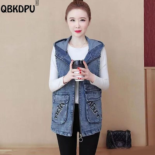vests plus size pocket denim vest women mid length loose hooded waistcoat letter embroidery jean jacket korean fashion chaleco mujer, Black;white
vests plus size pocket denim vest women mid length loose hooded waistcoat letter embroidery jean jacket korean fashion chaleco mujer, Black;white