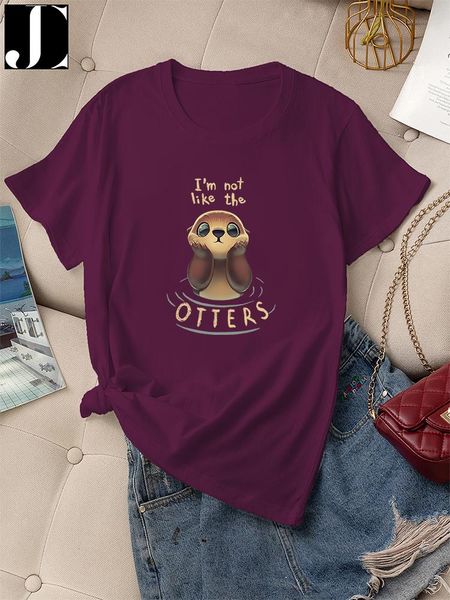 t-shirt women tshirt summer casual daily regular female short sleeve otter print ladies kawaii fashion 100% cotton round neck tees, White
t-shirt women tshirt summer casual daily regular female short sleeve otter print ladies kawaii fashion 100% cotton round neck tees, White