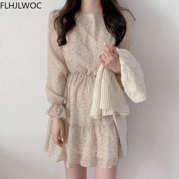 dresses 2021 chic korea clothes design fashion women flare sleeve slim elastic waist ruffled floral printed chiffon cute sweet dress, Black;gray
dresses 2021 chic korea clothes design fashion women flare sleeve slim elastic waist ruffled floral printed chiffon cute sweet dress, Black;gray