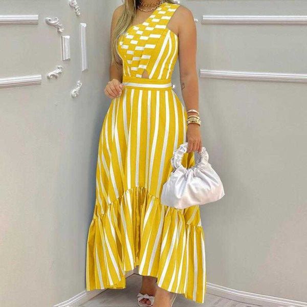 dress summer vacation style striped printed oblique shoulder high waist large, Black;gray
dress summer vacation style striped printed oblique shoulder high waist large, Black;gray