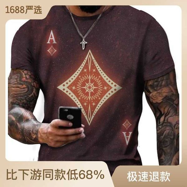 spade new poker at t-shirt men's personalized casual street sports short sleeve brand mens shirt, White;black
spade new poker at t-shirt men's personalized casual street sports short sleeve brand mens shirt, White;black