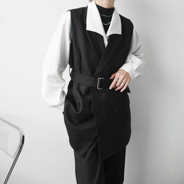 blazers men's double breasted suit vest waistcoat japanese korean streetwear loose casual vintage niche belt long sleeveless blazer ves, White;black
blazers men's double breasted suit vest waistcoat japanese korean streetwear loose casual vintage niche belt long sleeveless blazer ves, White;black