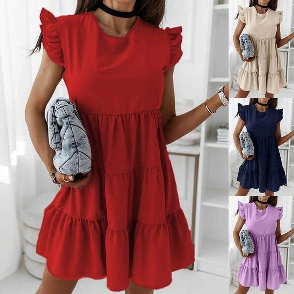 summer fashion dresses loose lotus leaf short sleeve stitching dress, Black;gray
summer fashion dresses loose lotus leaf short sleeve stitching dress, Black;gray