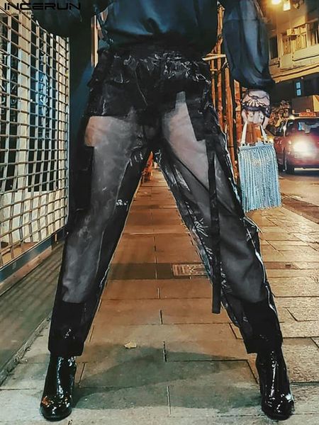 pants incerun leisure style men seethrough mesh pantalons straight loose pants party wear male drawstring trousers slacks s5xl, Black
pants incerun leisure style men seethrough mesh pantalons straight loose pants party wear male drawstring trousers slacks s5xl, Black