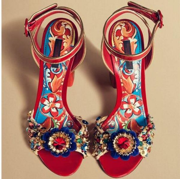 red print flower wedding bridal dress shoes court lady sandals fashion open toe summer women gladiators shoes big size 35-42, Black
red print flower wedding bridal dress shoes court lady sandals fashion open toe summer women gladiators shoes big size 35-42, Black