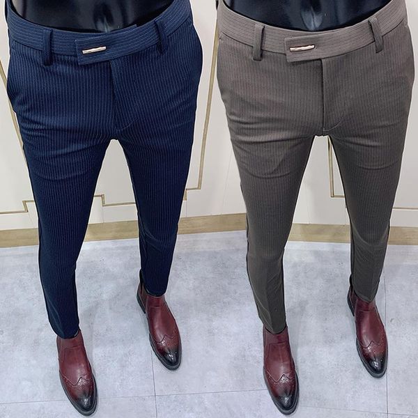 blazers men fashion striped suit pant elegant slim fit social trousers pants men business office party dress ankle pants, White;black
blazers men fashion striped suit pant elegant slim fit social trousers pants men business office party dress ankle pants, White;black