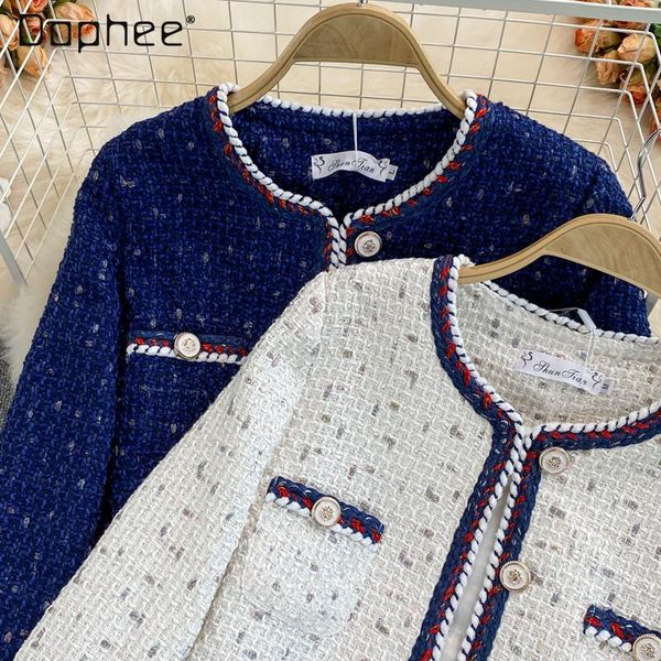 fur retro fall loose tweed coats ladies 2021 autumn and winter new temperament blue white long sleeve short suit jacket for women, Black
fur retro fall loose tweed coats ladies 2021 autumn and winter new temperament blue white long sleeve short suit jacket for women, Black