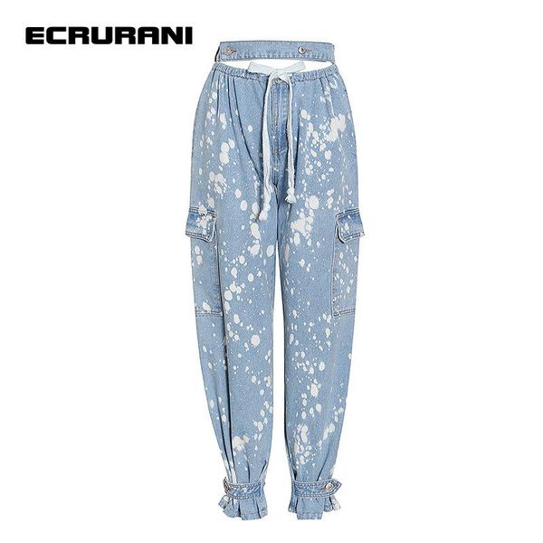 jeans ecrurani patchwork print hit color denim pants for women high waist hollow out lace up bowknot trousers females 2022 fashion new, Blue
jeans ecrurani patchwork print hit color denim pants for women high waist hollow out lace up bowknot trousers females 2022 fashion new, Blue