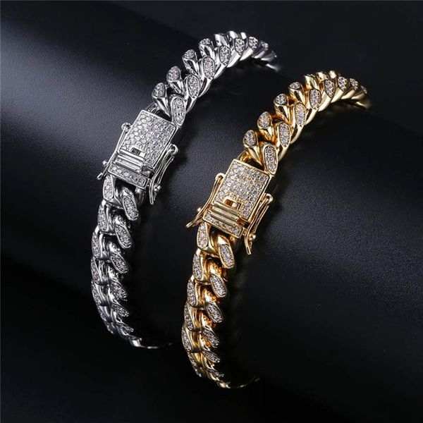 new fashion mens hiphop cuban chain bracelet gold silver color iced out cubic zirconia bracelet punk jewelry gifts for men304w, Black
new fashion mens hiphop cuban chain bracelet gold silver color iced out cubic zirconia bracelet punk jewelry gifts for men304w, Black