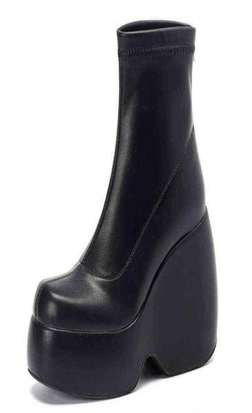 stretch punk style chunky platform ankle boot for women autumn winter shoes ladies high heels short boots bottine female black j221739646
stretch punk style chunky platform ankle boot for women autumn winter shoes ladies high heels short boots bottine female black j221739646