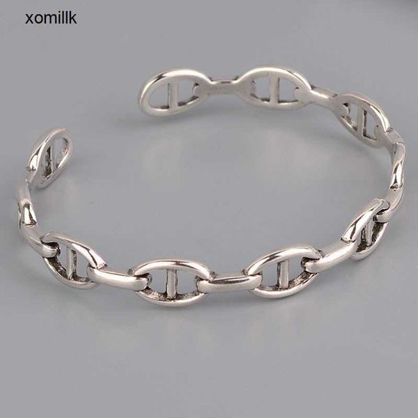 hermm designer bracelet new fashion personality pig nose thai silver open bracelet versatile couple ins brand ws3d, Black
hermm designer bracelet new fashion personality pig nose thai silver open bracelet versatile couple ins brand ws3d, Black