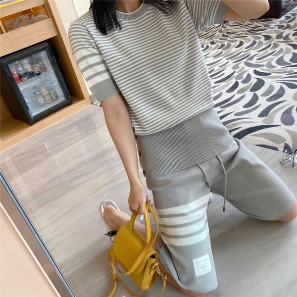 dress tb college style striped ice silk knitted fourbar shortsleeved tshirt casual sports fivepoint straight shorts suit female, White
dress tb college style striped ice silk knitted fourbar shortsleeved tshirt casual sports fivepoint straight shorts suit female, White