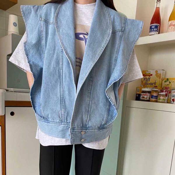 vests women ruffle loose blue sleeveless vest jackets korean chic 2022 new spring casual lapel solid blue trendy ladies waistcoats, Black;white
vests women ruffle loose blue sleeveless vest jackets korean chic 2022 new spring casual lapel solid blue trendy ladies waistcoats, Black;white