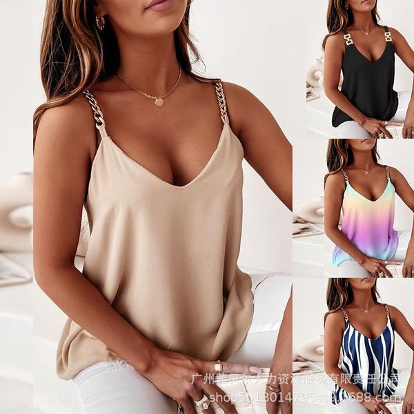tanks women's chain camis vest summer fashion printed loose women's casual spaghetti strap vneck backless pullover tank, Black;white
tanks women's chain camis vest summer fashion printed loose women's casual spaghetti strap vneck backless pullover tank, Black;white