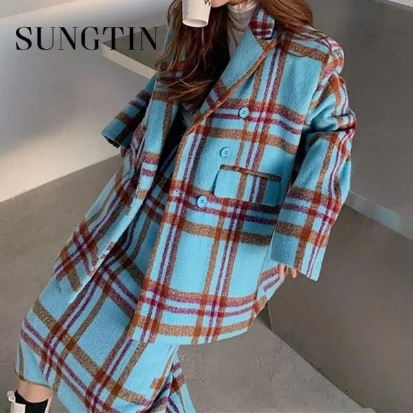 pants sungtin two pieces winter woolen blazer skirt sets women fashion plaid oversize blazers jacket female split skirts 2 piece suits, White
pants sungtin two pieces winter woolen blazer skirt sets women fashion plaid oversize blazers jacket female split skirts 2 piece suits, White