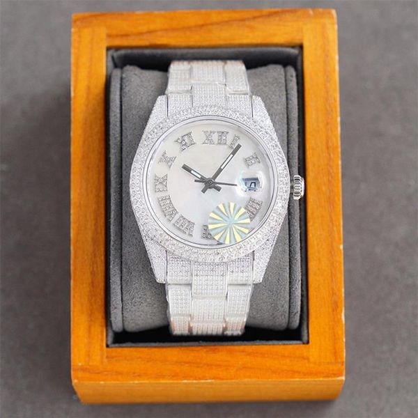 full diamond mens watch mechanical automatic watches sapphire 40mm strap diamond-studded steel ladies fashion wristwatches bracele283m, Slivery;brown
full diamond mens watch mechanical automatic watches sapphire 40mm strap diamond-studded steel ladies fashion wristwatches bracele283m, Slivery;brown