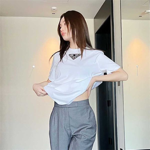 32% off correct version of family short sleeved for women in spring new classic triangle rivet letter loose round neck t-shirt, White
32% off correct version of family short sleeved for women in spring new classic triangle rivet letter loose round neck t-shirt, White