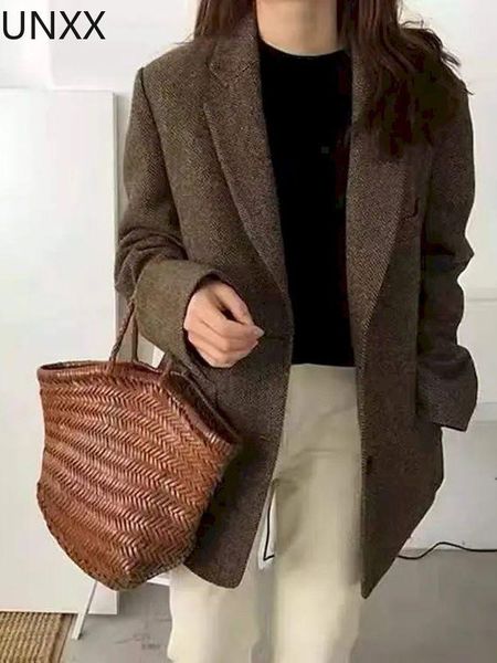 pants unxx dark brown woolen blazer women spring autumn 2022 new korean fashion herringbone suit jacket lady outerwear women clothing, White
pants unxx dark brown woolen blazer women spring autumn 2022 new korean fashion herringbone suit jacket lady outerwear women clothing, White