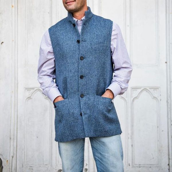 blazers men's suit vests light navy stand collar 2 pocket herringbone tweed business waistcoat groomman for vintage wedding vest 2022, White;black
blazers men's suit vests light navy stand collar 2 pocket herringbone tweed business waistcoat groomman for vintage wedding vest 2022, White;black