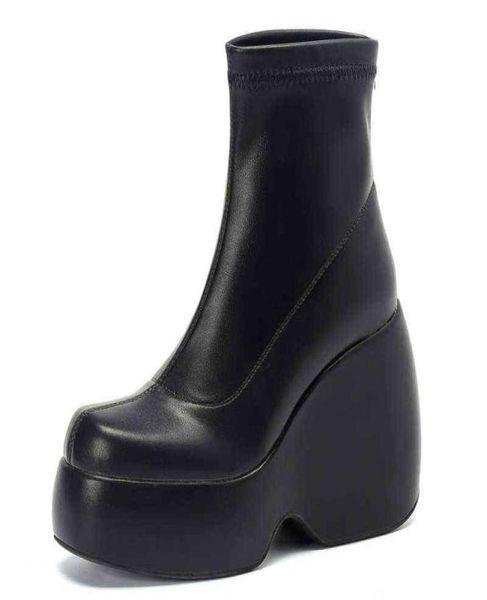 stretch punk style chunky platform ankle boot for women autumn winter shoes ladies high heels short boots bottine female black j226539212
stretch punk style chunky platform ankle boot for women autumn winter shoes ladies high heels short boots bottine female black j226539212