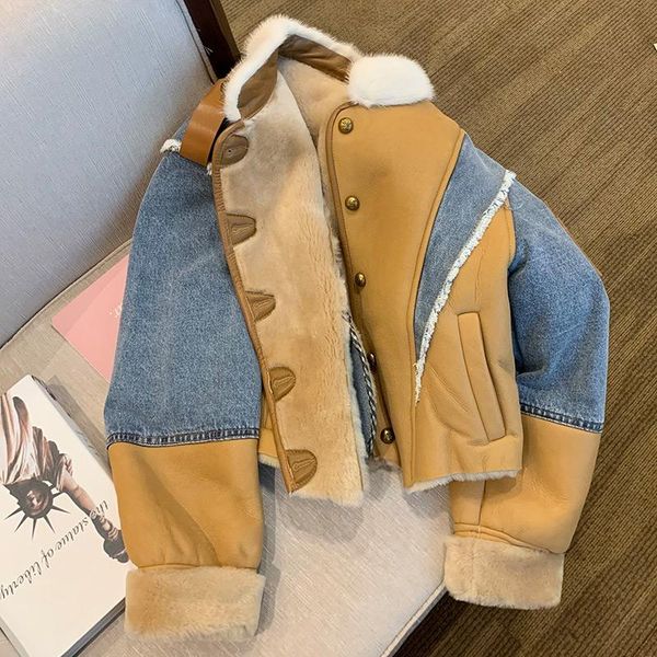 fur 2022 winter new women fur coat women fur mink velvet motorcycle jacket warm thick denim paneled fur jacket winter leather jacket, Black
fur 2022 winter new women fur coat women fur mink velvet motorcycle jacket warm thick denim paneled fur jacket winter leather jacket, Black