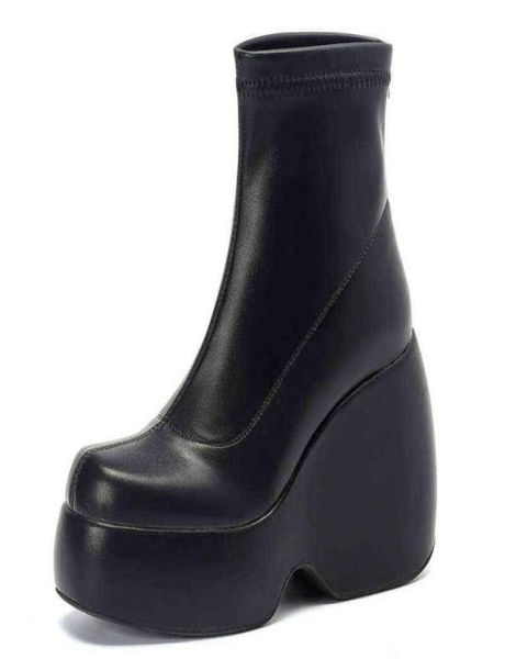 stretch punk style chunky platform ankle boot for women autumn winter shoes ladies high heels short boots bottine female black j227251870
stretch punk style chunky platform ankle boot for women autumn winter shoes ladies high heels short boots bottine female black j227251870