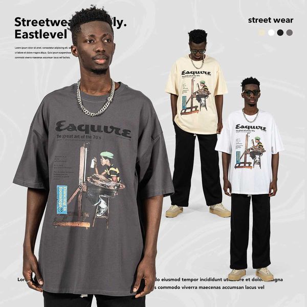 2023 t shirt american style oil painting short-sleeved t-shirt men's 220g cotton loose large ins net red couple's dress, White;black
2023 t shirt american style oil painting short-sleeved t-shirt men's 220g cotton loose large ins net red couple's dress, White;black