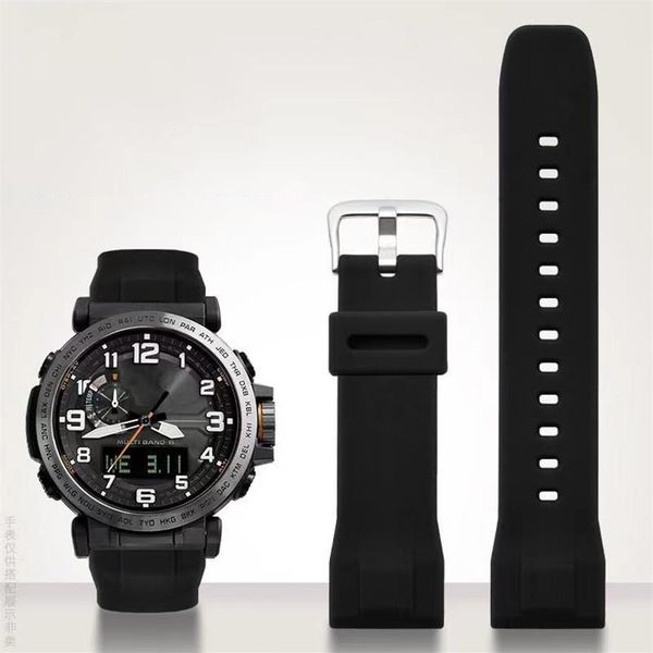 for casio prg-650 prw-6600y-1a9 prg600 610 silicone watchband waterproof replace rubber 24mm black blue watch strap accessories254g, Black;brown
for casio prg-650 prw-6600y-1a9 prg600 610 silicone watchband waterproof replace rubber 24mm black blue watch strap accessories254g, Black;brown