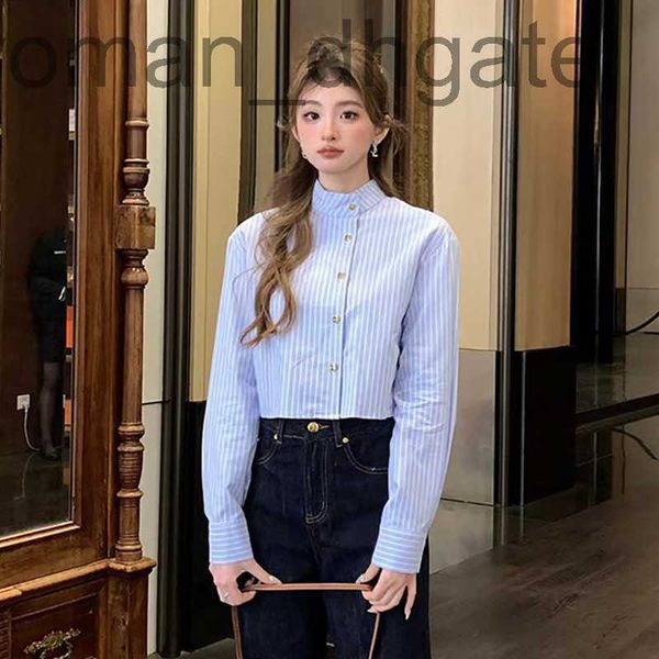 women's blouses & shirts designer shirt women's 2023 spring literary style long sleeve standing neck short striped shirt xnbb, White
women's blouses & shirts designer shirt women's 2023 spring literary style long sleeve standing neck short striped shirt xnbb, White