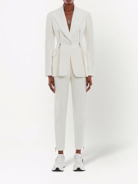 pants high street 2022 designer fashion jacket sets women's one button zippers split blazer pants suit, White
pants high street 2022 designer fashion jacket sets women's one button zippers split blazer pants suit, White