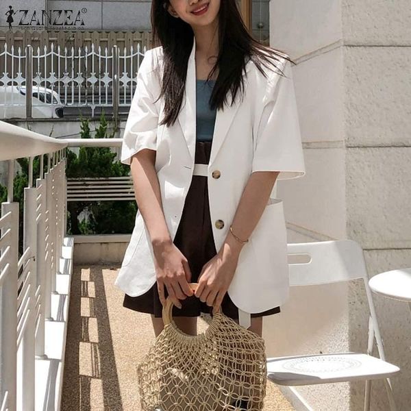 pants 2022 zanzea fashion cotton summer blazer women's thin coats half sleeve outwears female casual single button overcoats oversize, White
pants 2022 zanzea fashion cotton summer blazer women's thin coats half sleeve outwears female casual single button overcoats oversize, White