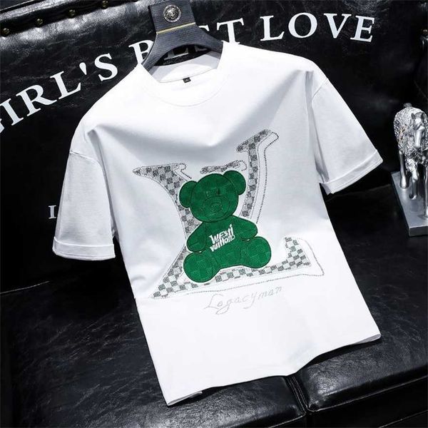 34% off pure cotton short sleeved men's trendy cartoon bear ins fashion new summer diamond printed men's t-shirt, White;black
34% off pure cotton short sleeved men's trendy cartoon bear ins fashion new summer diamond printed men's t-shirt, White;black